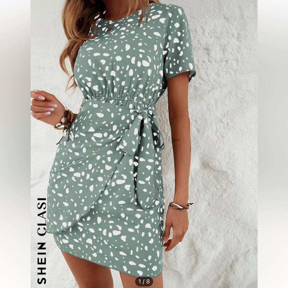 SHEIN short sleeve wrap dress